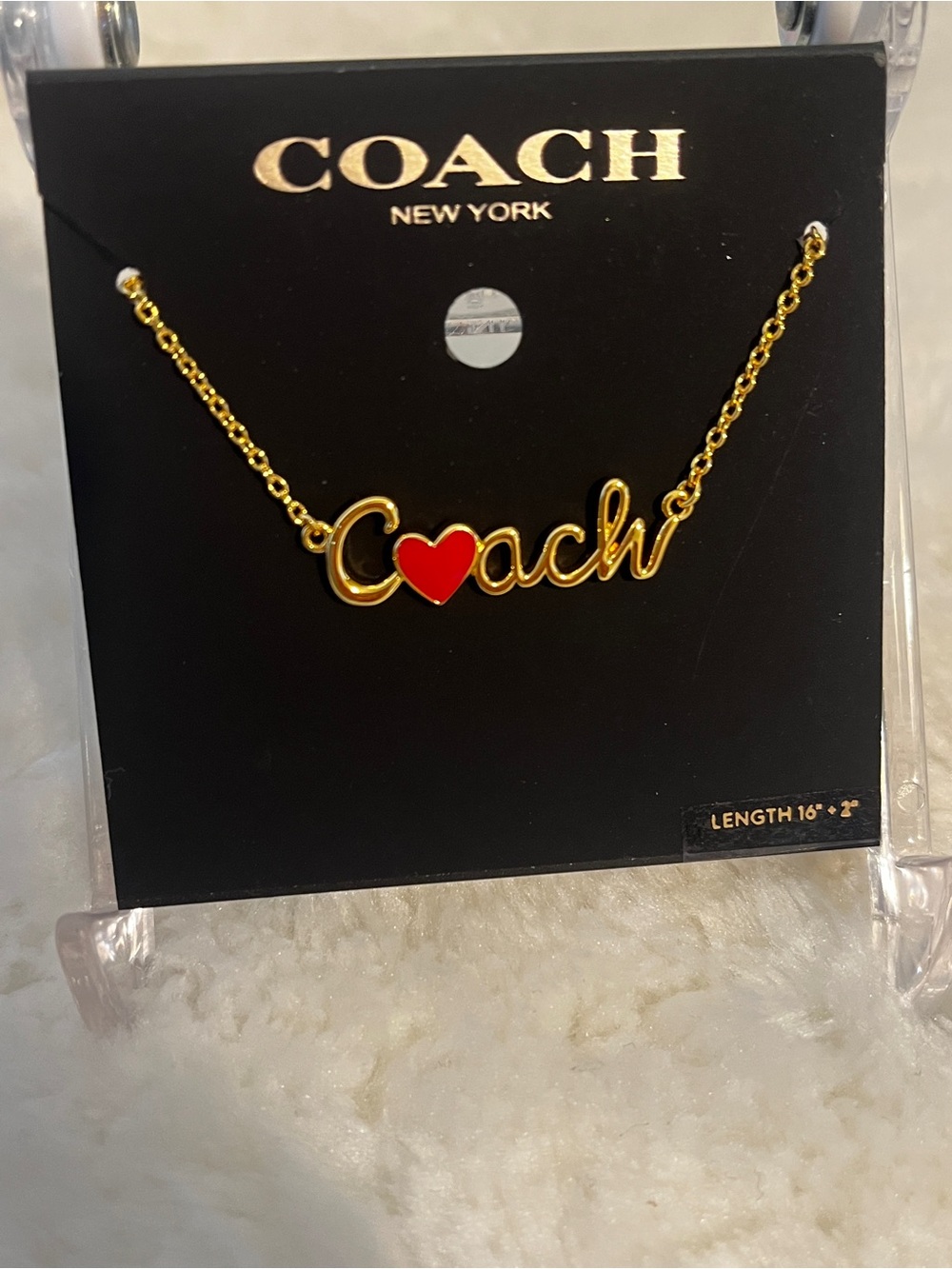 Coach Heart Script Pendant Necklace